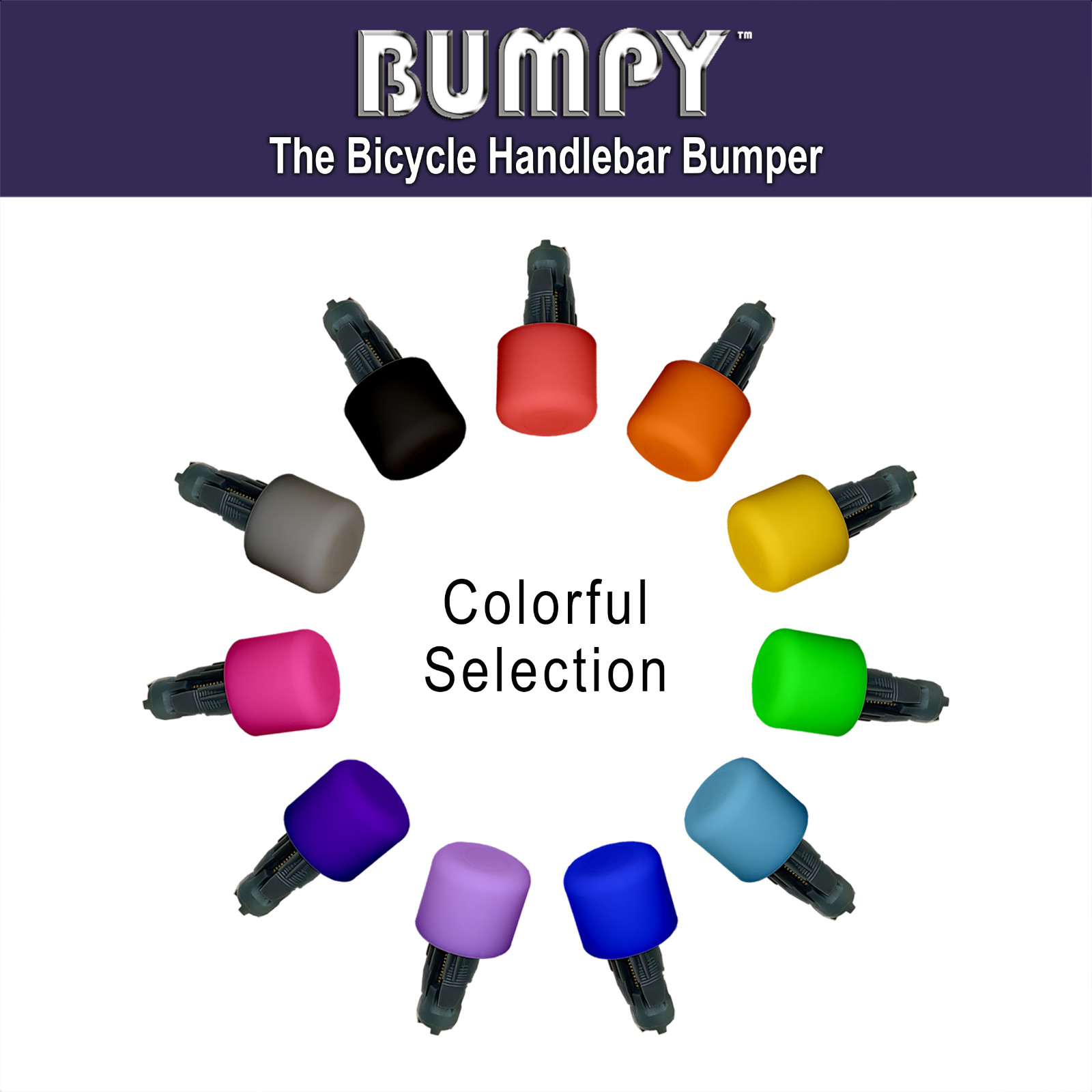 BUMPY END PLUG Bike Handlebar Soft Safe Secure Best Fit Grip Cap Black Pair