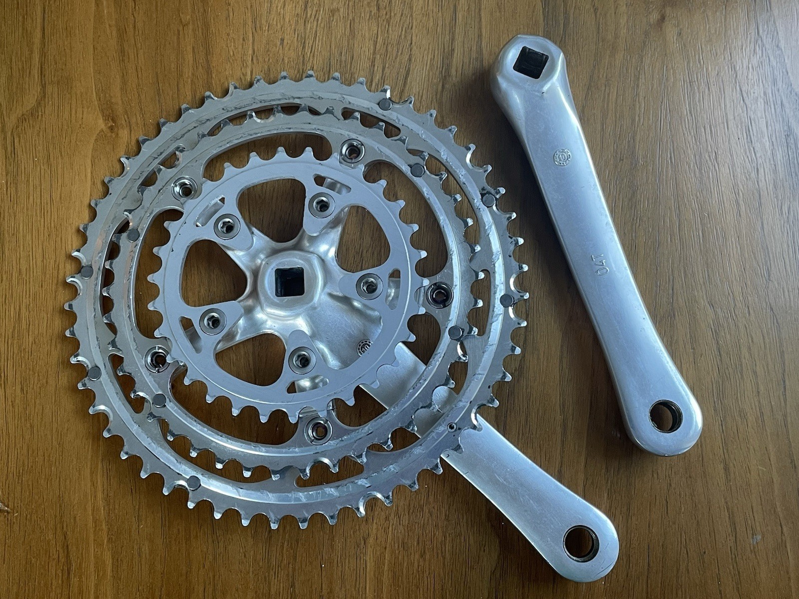 Vintage Campagnolo Racing T Crankset 170mm 52/42/30 + BSA Bottom Bracket Triple