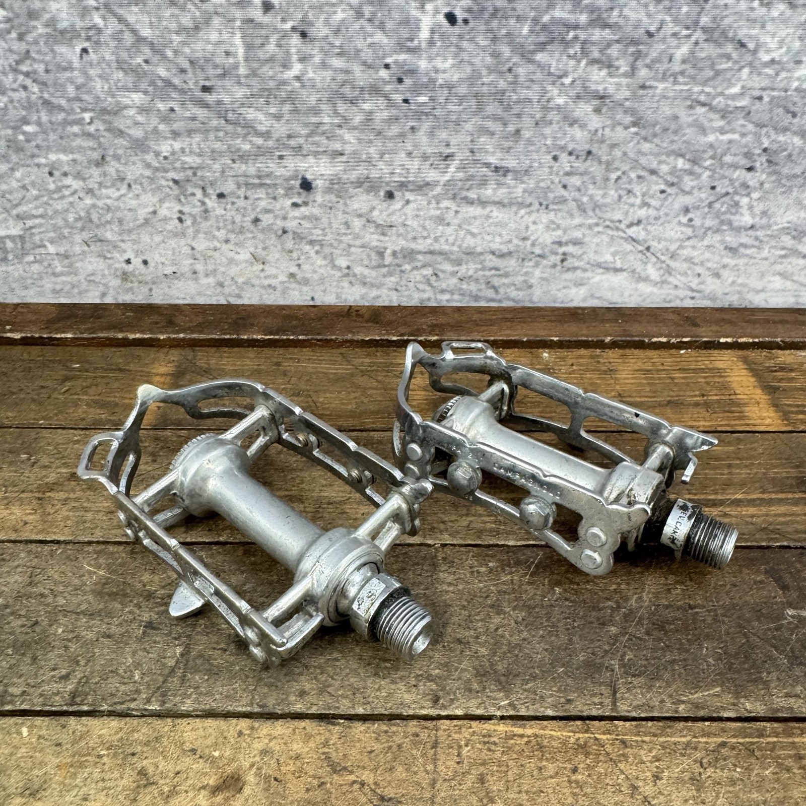 Vintage Campagnolo Record Pedals 9/16 In Silver Quill Road Bike Italy Eroica