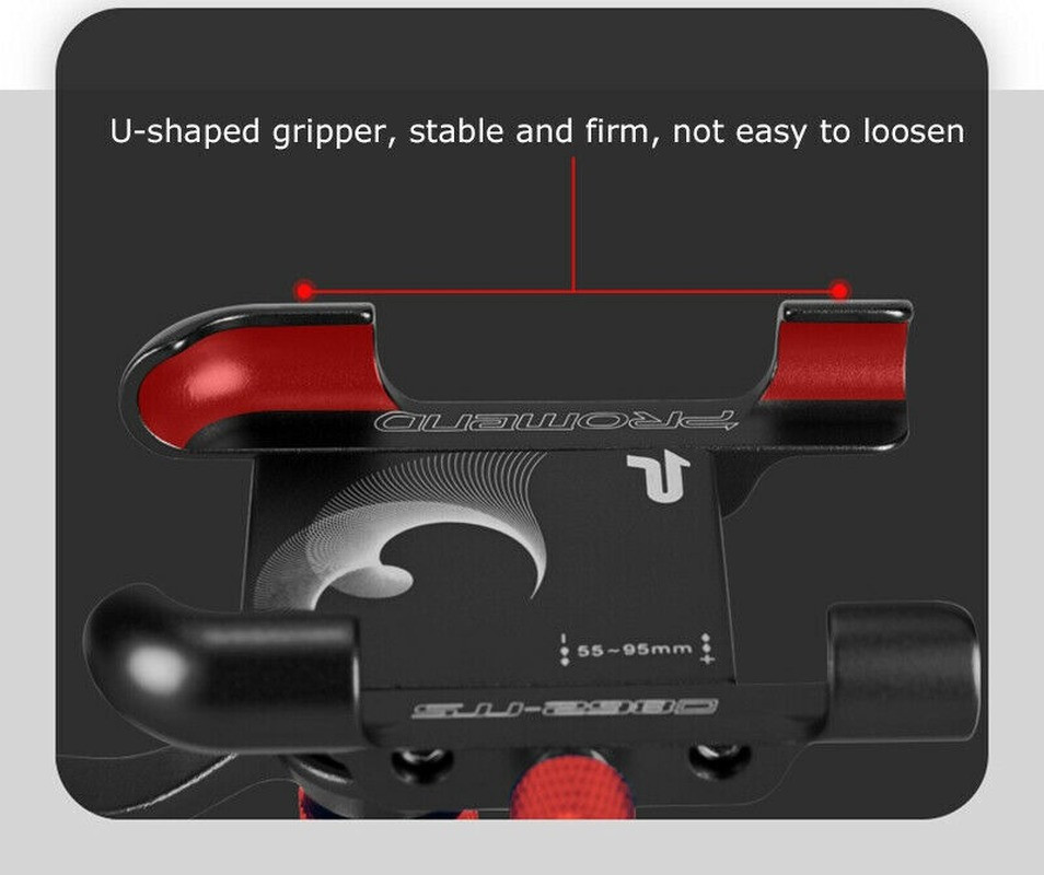 PROMEND 360 Degree Adjustable Bicycle Aluminum Alloy Bike Phone Holder Bracket