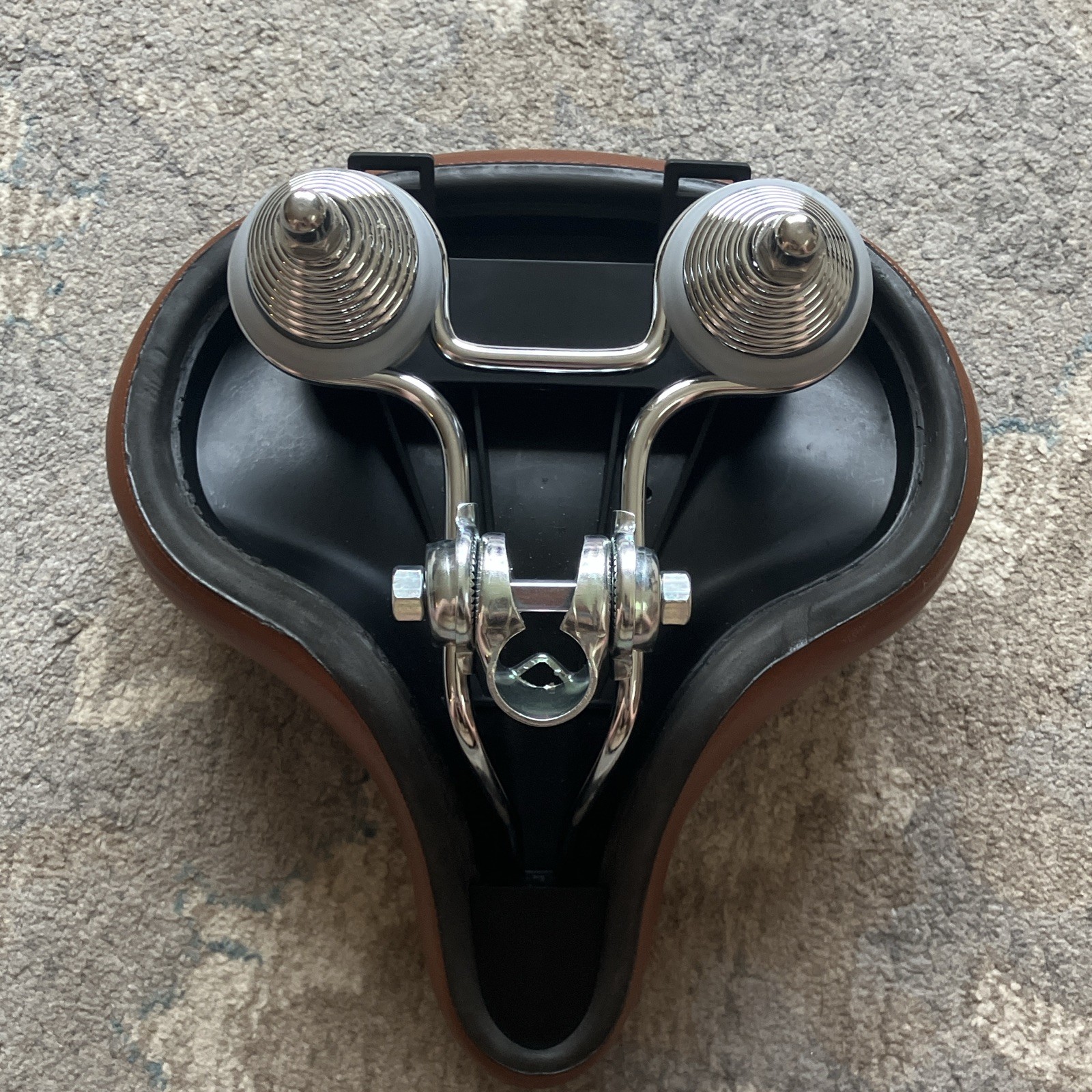 Micargi Brown Cruiser Bicycle Saddle Seat with Springs for Cruiser/Beach Bike