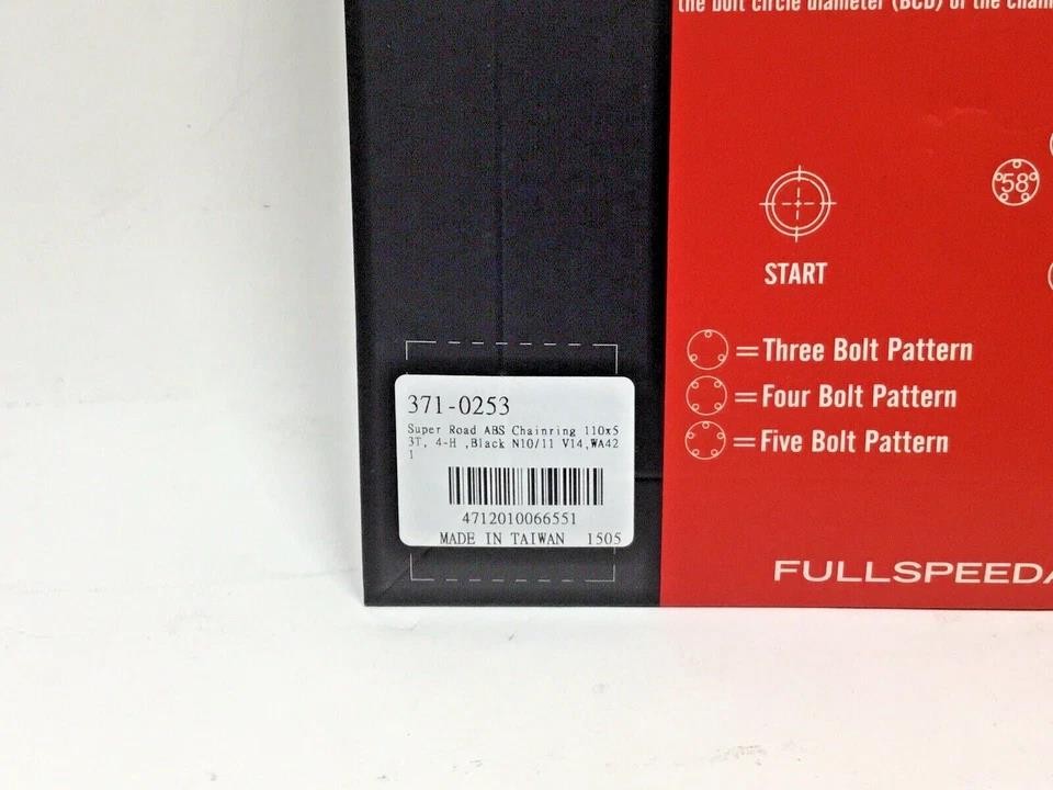 FSA K‑Force ABS 53T Chainring 110BCD 5‑Bolt 10‑11sp Red Decal WA421