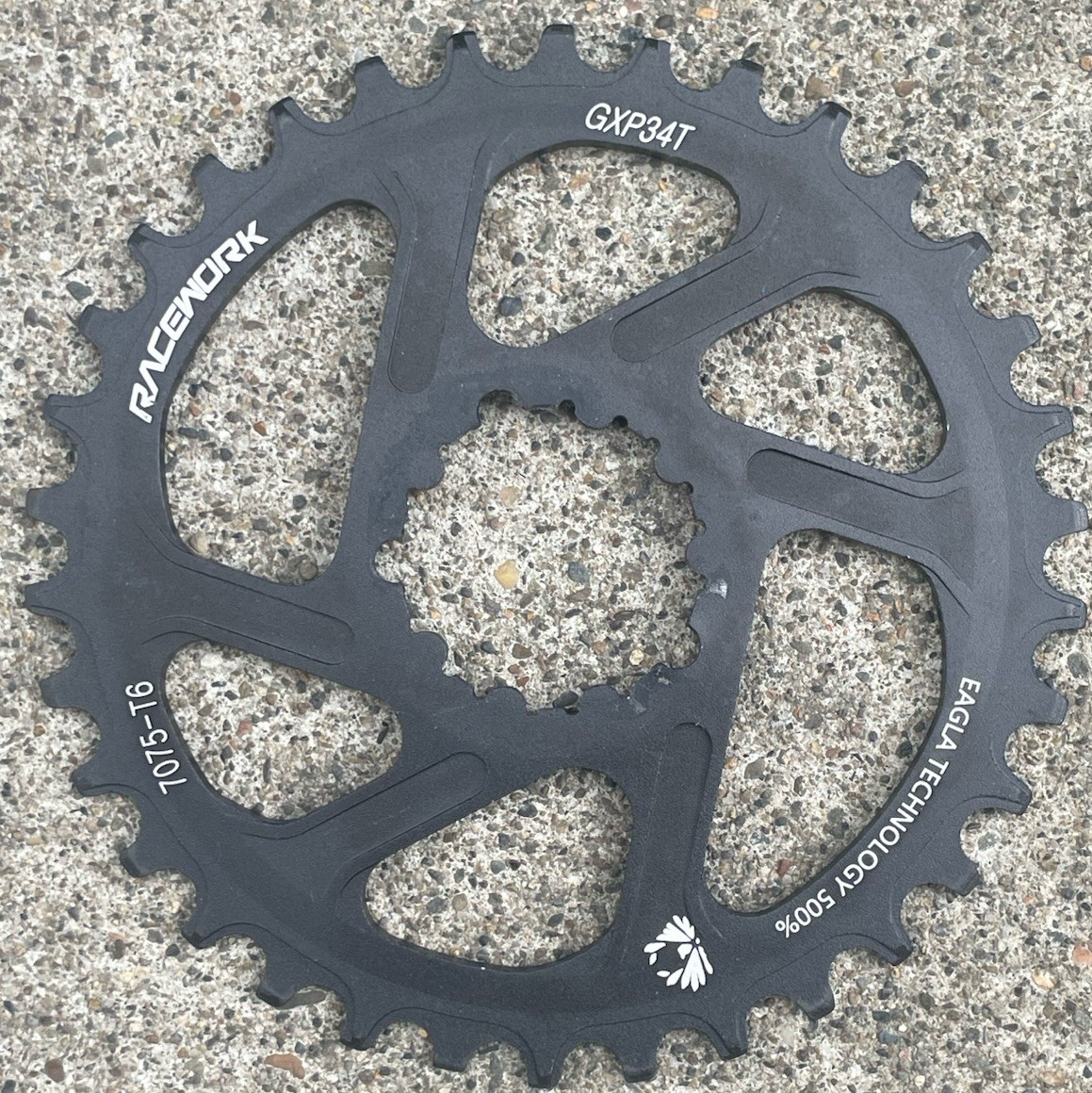 RaceWork GXP 34T Narrow Wide Chainring 7075-T6 Aluminum SRAM Eagle 1X Preowned