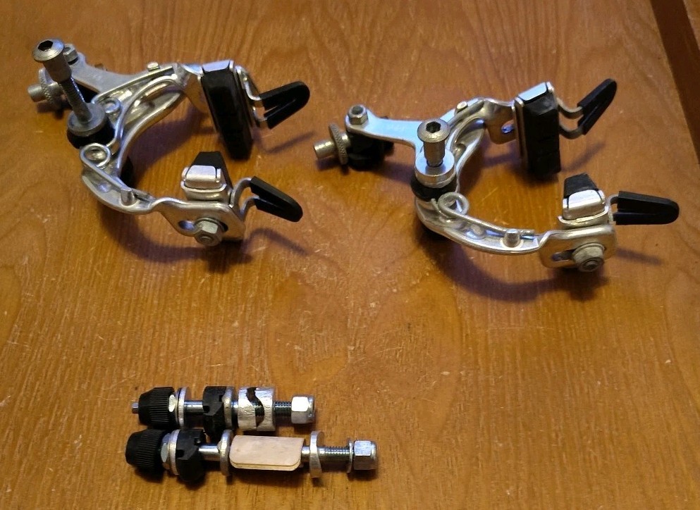 [1.011] NOS WEINMANN 570 ALPHA LT SEMI AUTO SIDE PULL BRAKE SET 50 MM CENTER