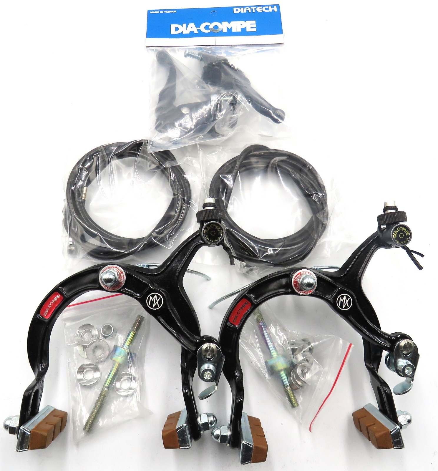 BMX Dia – Compe MX 1000 Black Sidepull Brakes Front & Rear & Black Handles
