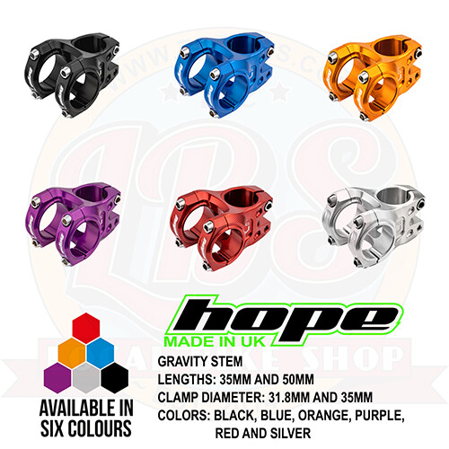 Hope Gravity Stem 35mm 50mm Length 31.8mm 35mm Bar – All options – Brand New