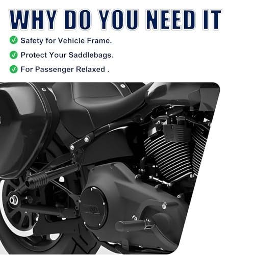 Softail Passenger Peg Crash Bars with CNC Slider End Gloss Black w/Black CNC