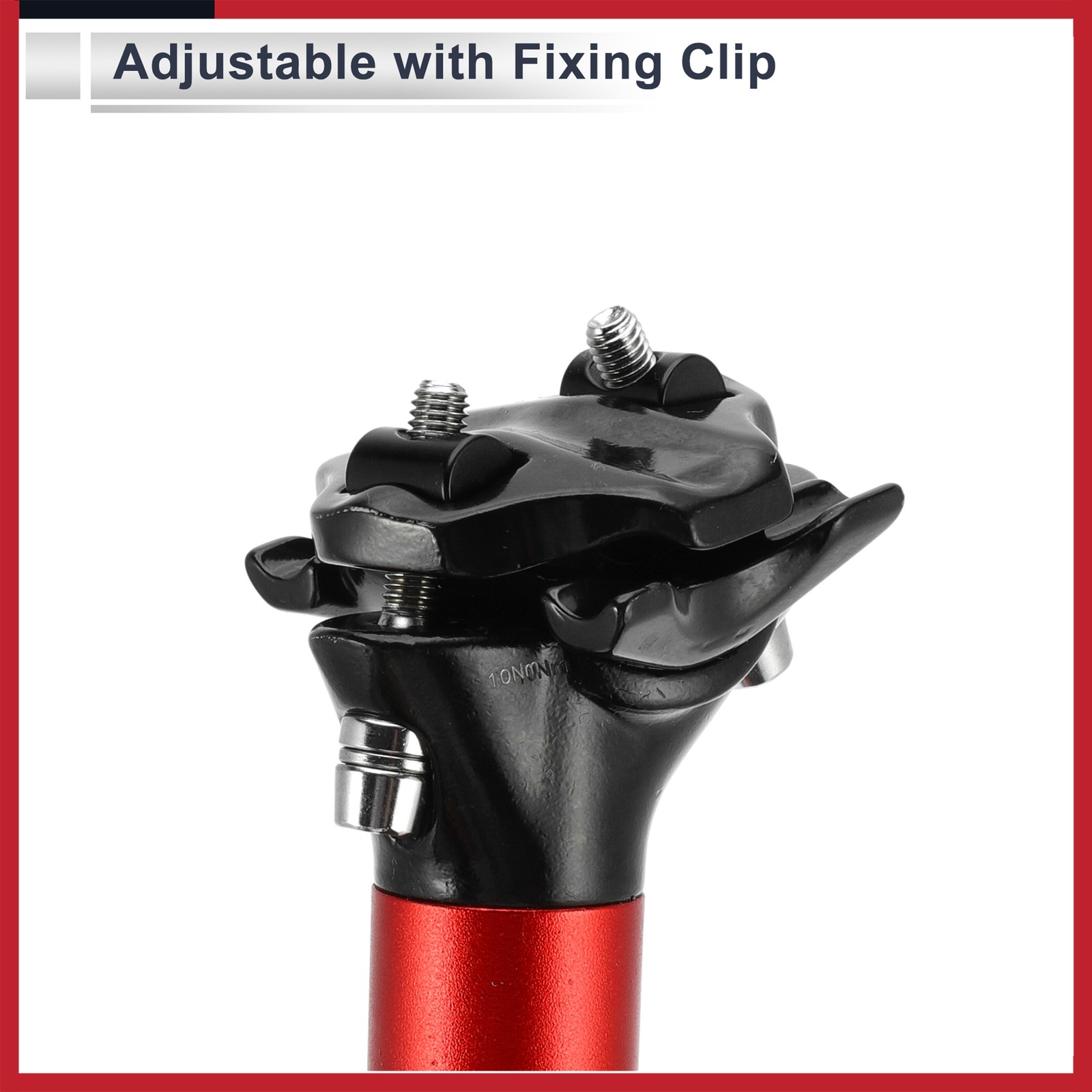 Bike Seat Posts 27.2x500mm Adjustable with Fixing Clip Aluminum Alloy