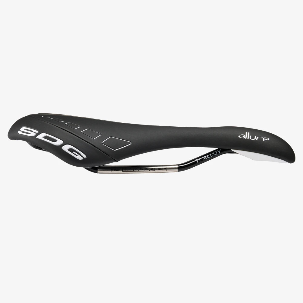 SDG Allure 265x143mm Ti-Alloy Road MTB Bicycle Bike Saddle Black/White