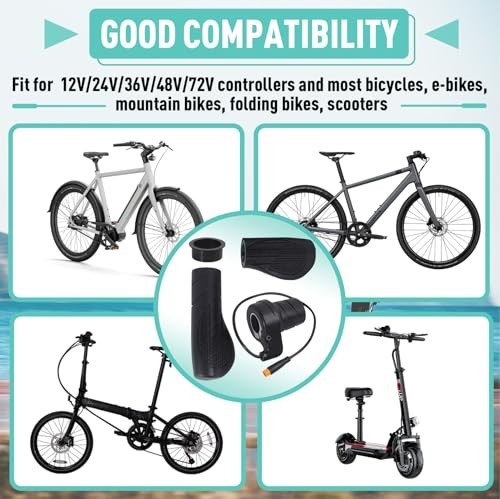 Half Twist Throttle for Ebike – Waterproof Plug, Thumb Accelerator 12V-72V MTB