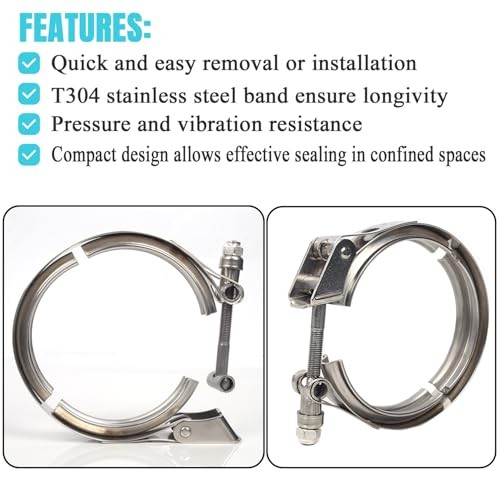 Quick Release 2.5 Inch Exhaust V band Clamp for Flange Kits 2.5 inch Silvery