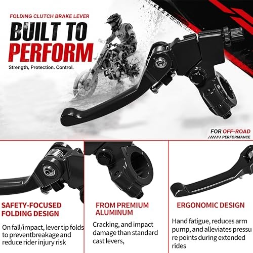 Dirt Bike Folding Clutch Brake Lever Set – 7/8″ (22mm) Aluminum Levers Black