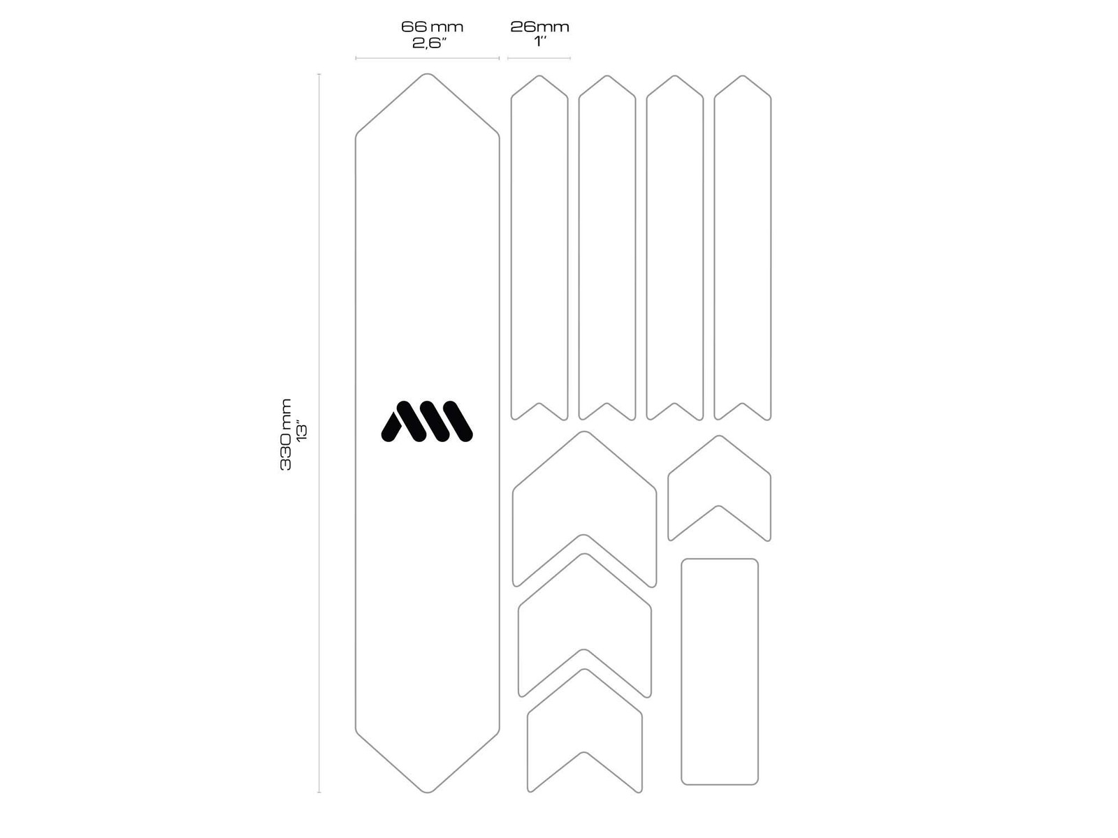 All Mountain Style Bike Frame Protector Extra 10-Piece Set Universal Fit