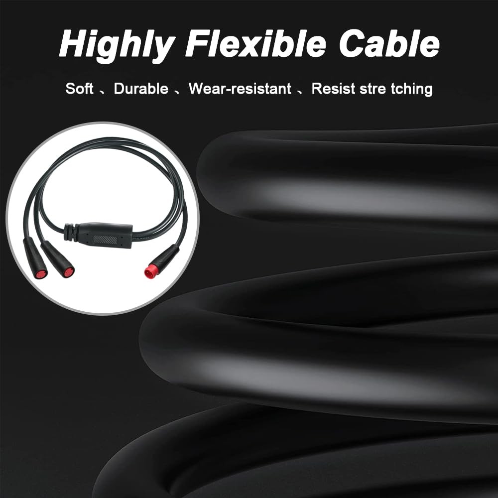 2 PCS 2 Pin YSplitter Male To Dual Female Ebike Extension Cable Cord 1 To 2