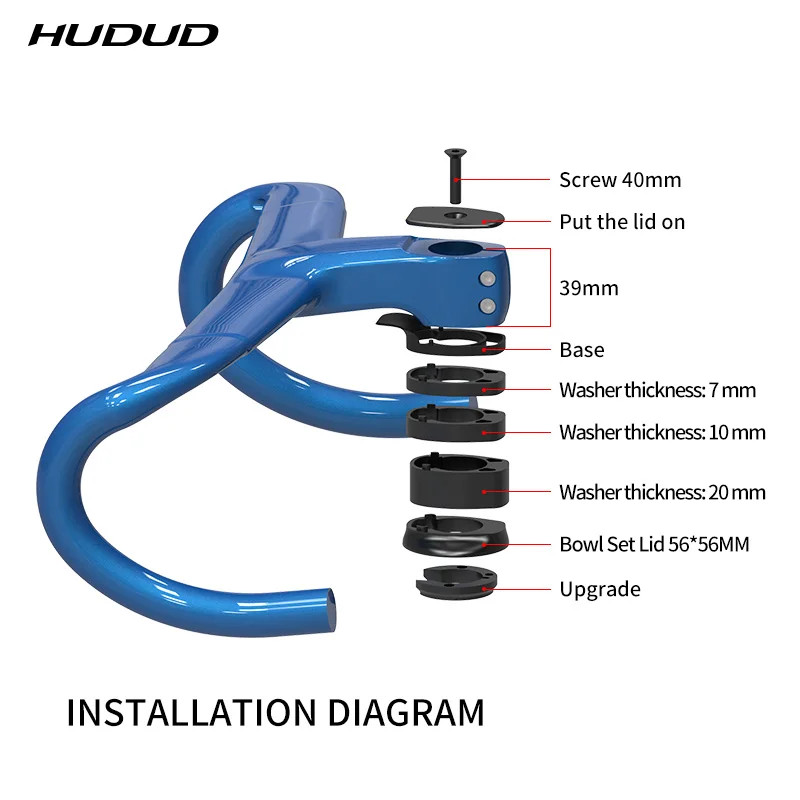 Road Bike Carbon Ultra-Light T800 Internal Cable Routing Integrated Drop Bar
