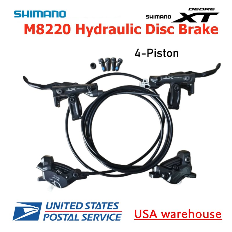 Shimano XT BL-M8200 BR-M8220 4 Piston Hydraulic Disc Brake Set Front & Rear MTB