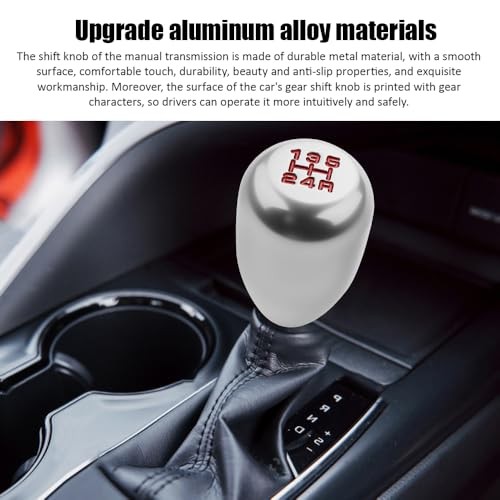 Car Gear Shift Knobs, Shifter Knobs, Aluminum Alloy Car Stick Shift Knob Silver