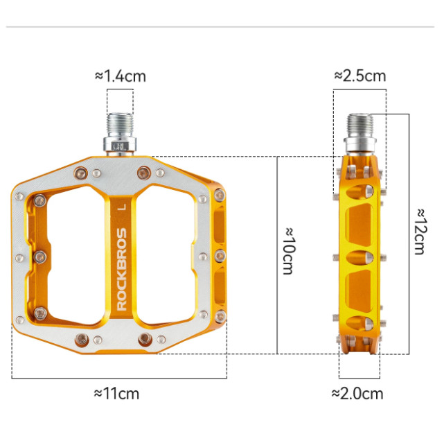 Bike Pedals Downhill Aluminum Alloy Sealed Bearing Wide Flat Non Slip ROCKBROS