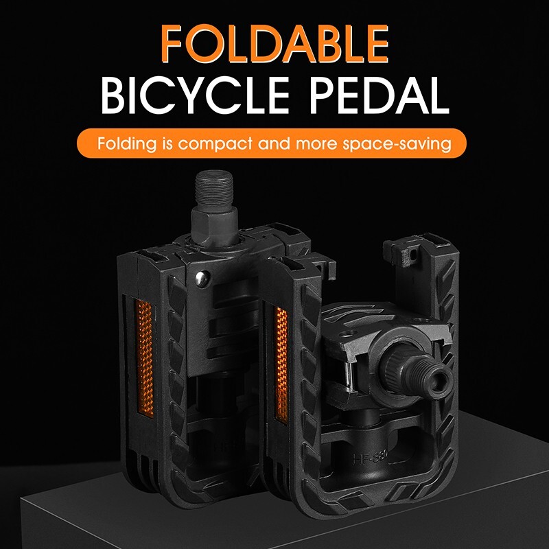 WEST BIKING Foldable Bicycle Pedals Nylon Cycling Folding Bike Pedals 9/16in