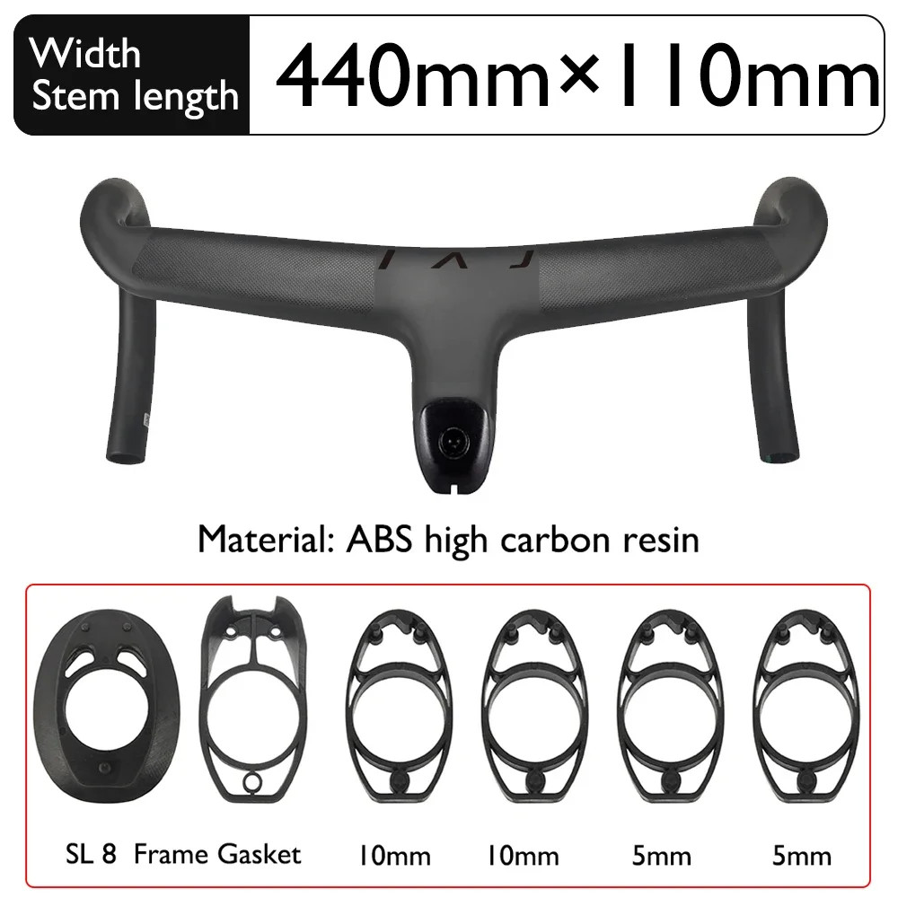 Road Bike Carbo Handlebar 6 Degree Stem Internal Cable Routing Cockpit Di2