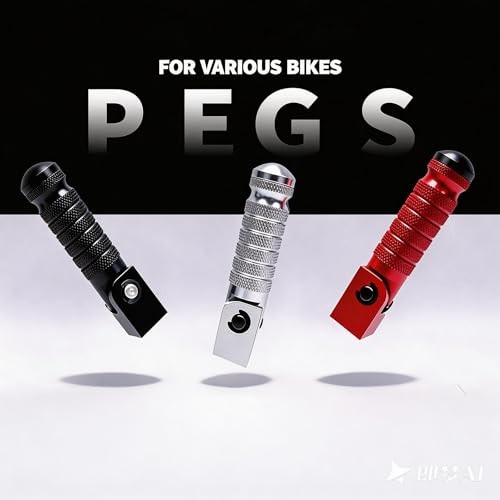 M8 Folding Foot Pegs for E-bike Motorcycle,90Degree Folding Bicycle red