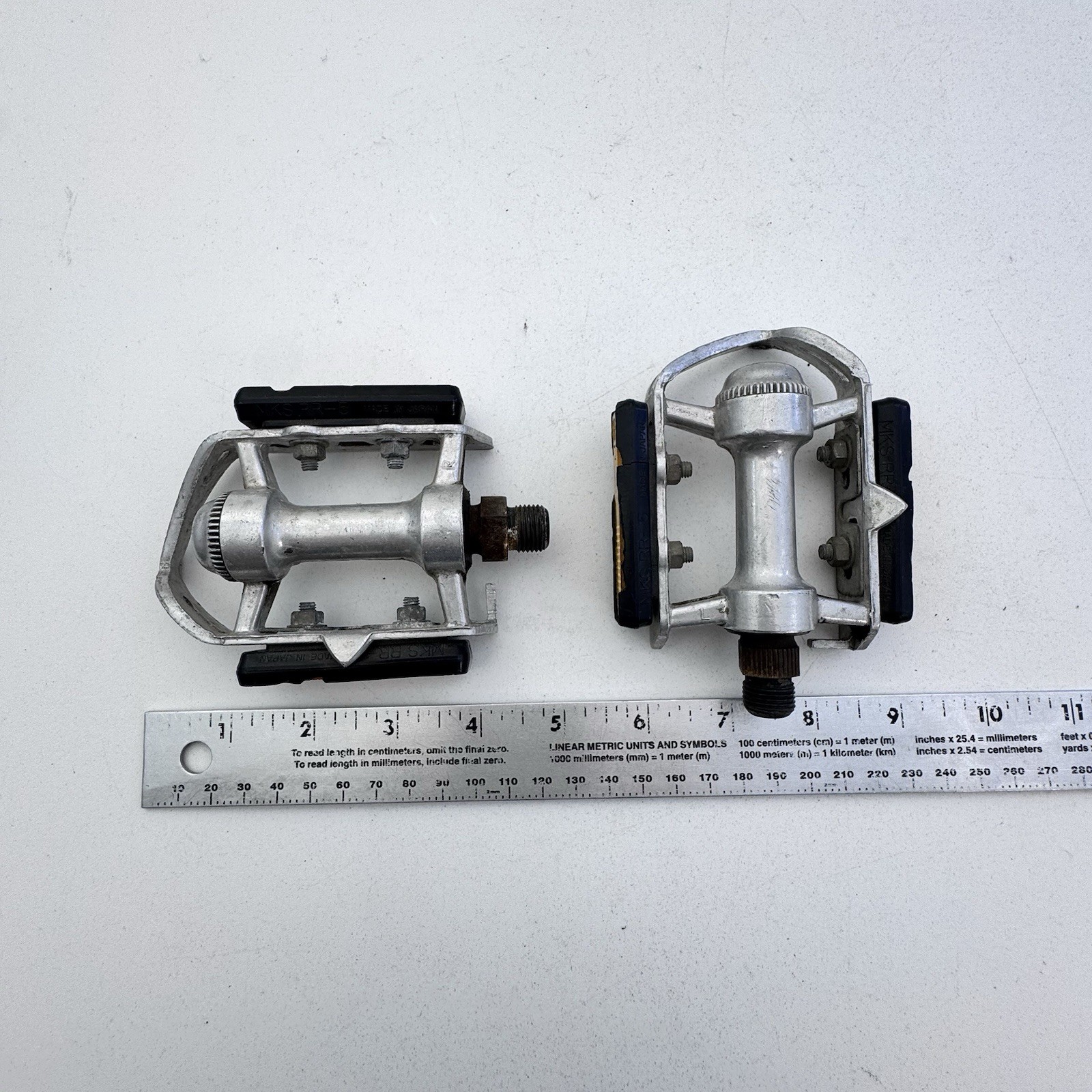 Vintage MKS Road AR-1 Pedals Quill Race Alloy 9/16 in Silver Bike Road Japan A03