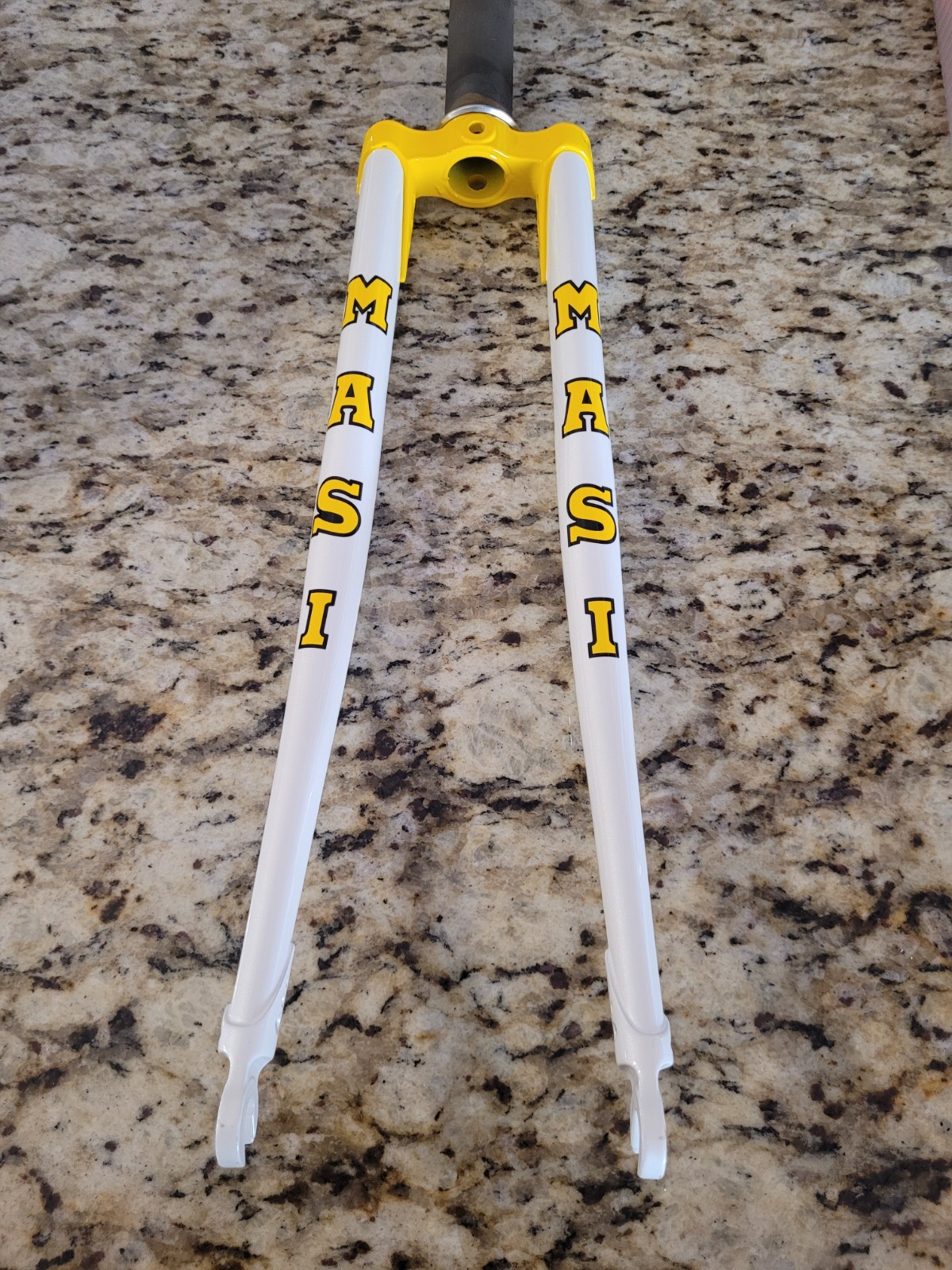Masi Gran Criterium Lugged Chromoly Fork 700c 1-1/8″ White & Yellow