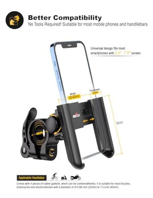 Bike Phone Mount Universal Motorcycle Handlebar Phone Holder 【1S Quick