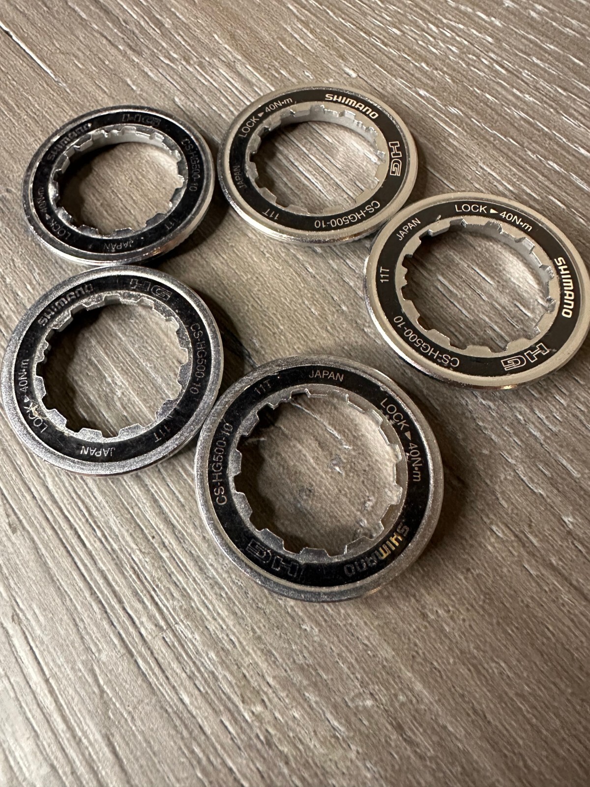 Lot of 5 Shimano 105 CS-HG500-10 10 9 Speed Bike Cassette Lockrings Dura Ace
