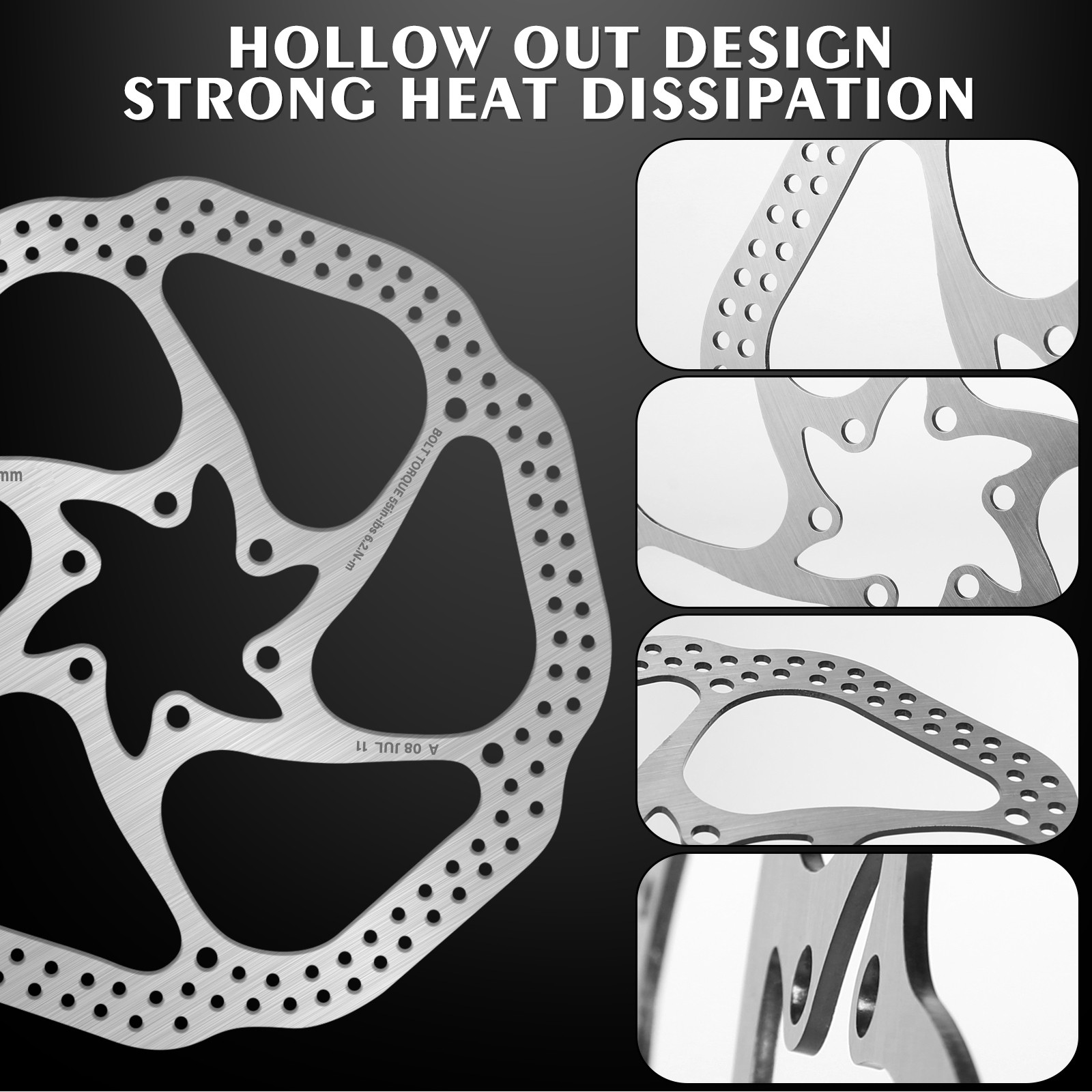 for Avid/Shimano G3/HS1 160/180/203mm Bike Disc Brake Rotor MTB Road 6 Bolts US
