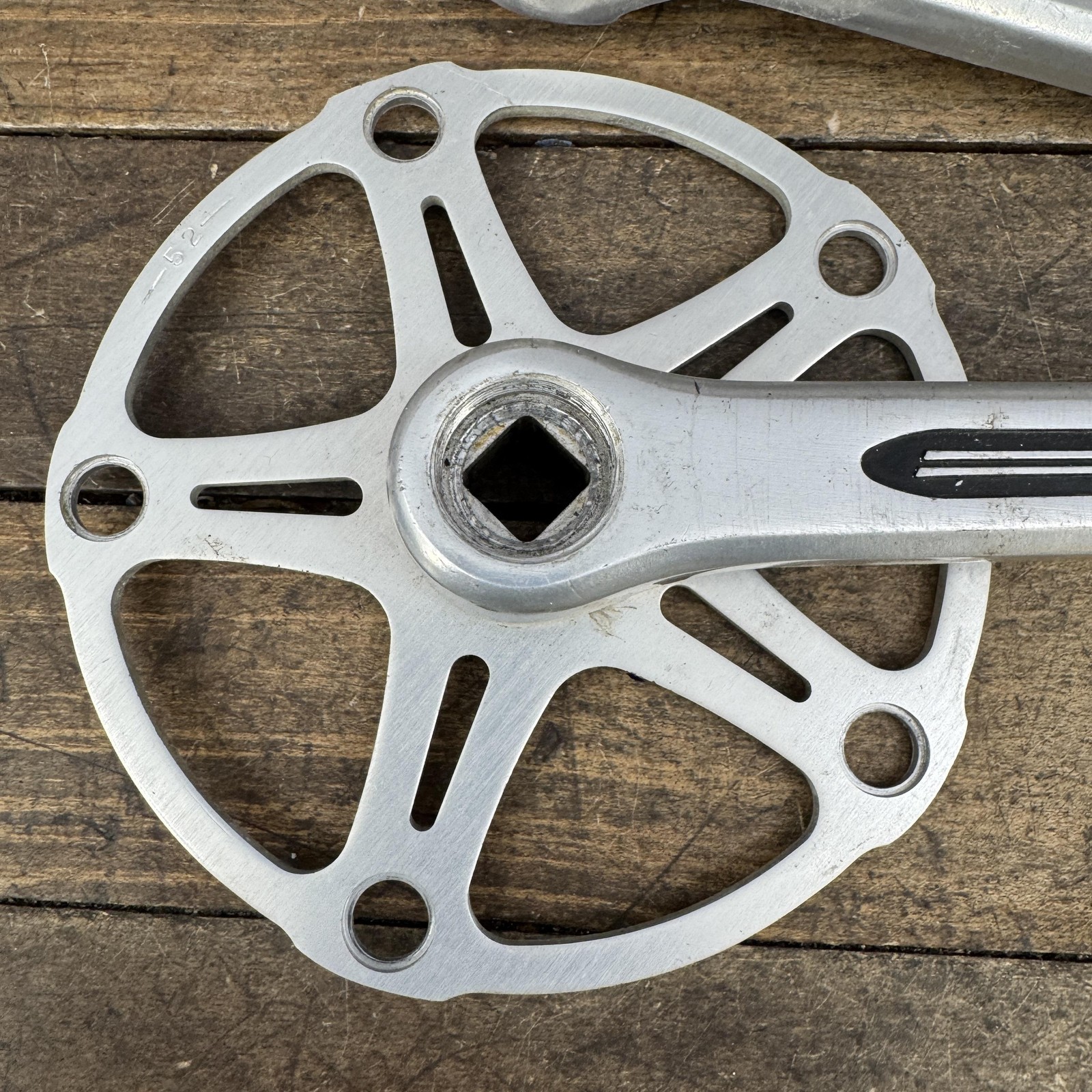 Vintage SR Raleigh Crankset 165mm 118 BCD Alloy Modified Single Square Taper