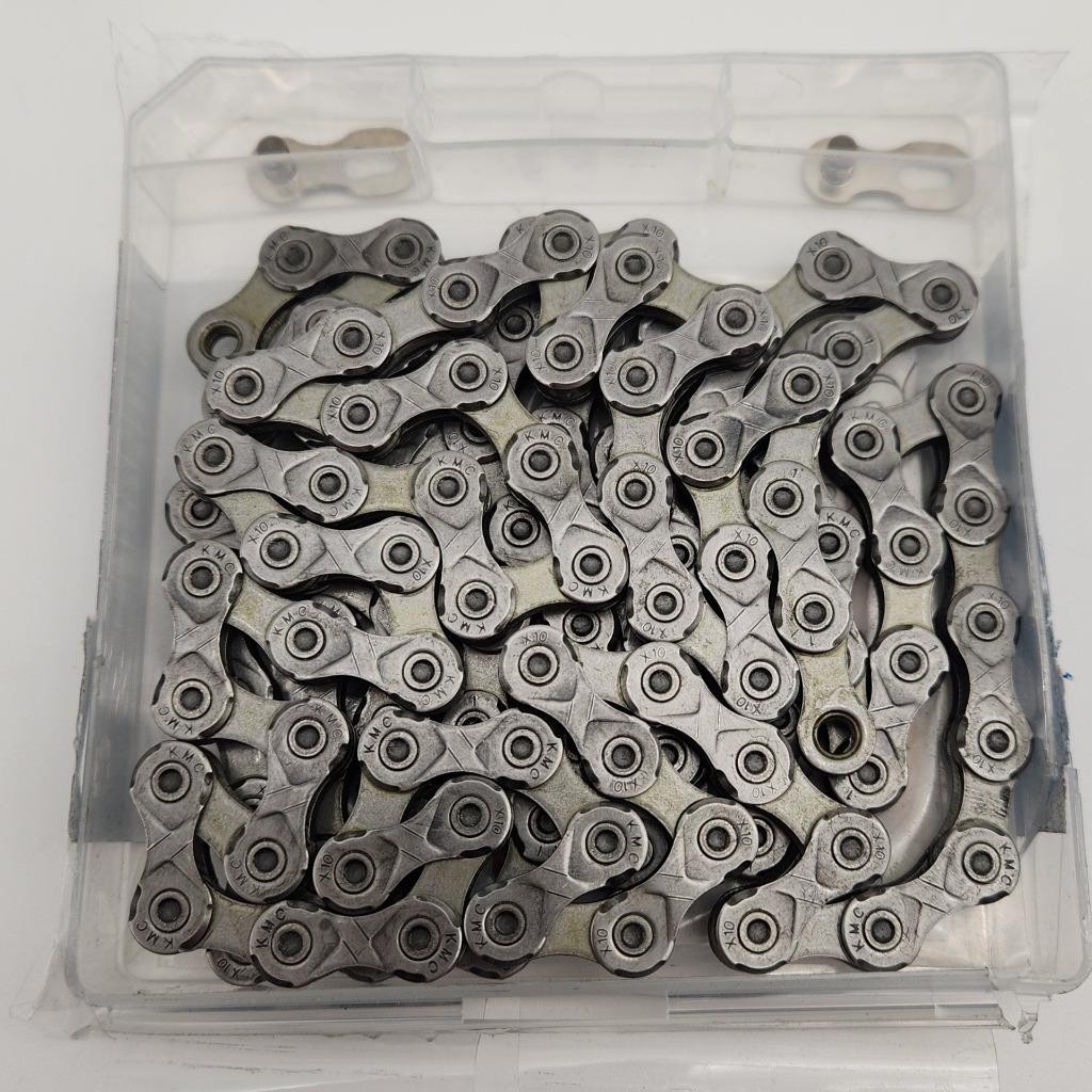 KMC X10 10-Speed 116L Bicycle Chain Gray for Shimano, SRAM Road / MTB OPENED