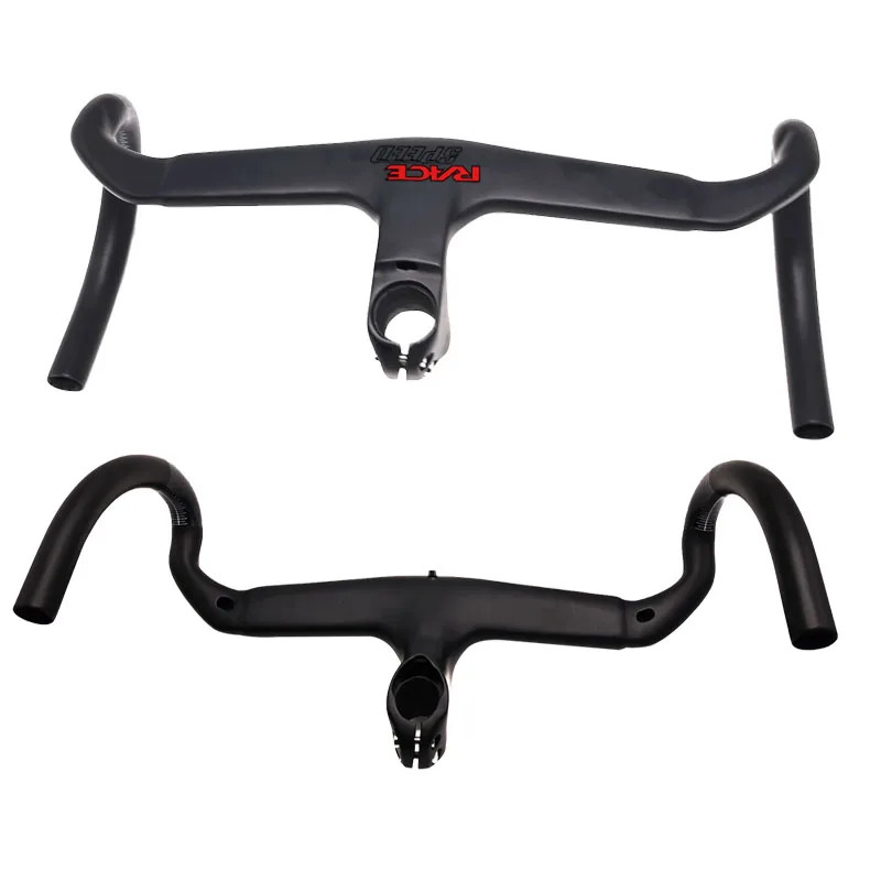 Carbon Fiber Integrated Road Bike Drop Bar -7 Degree Internal Cable 380-440mm