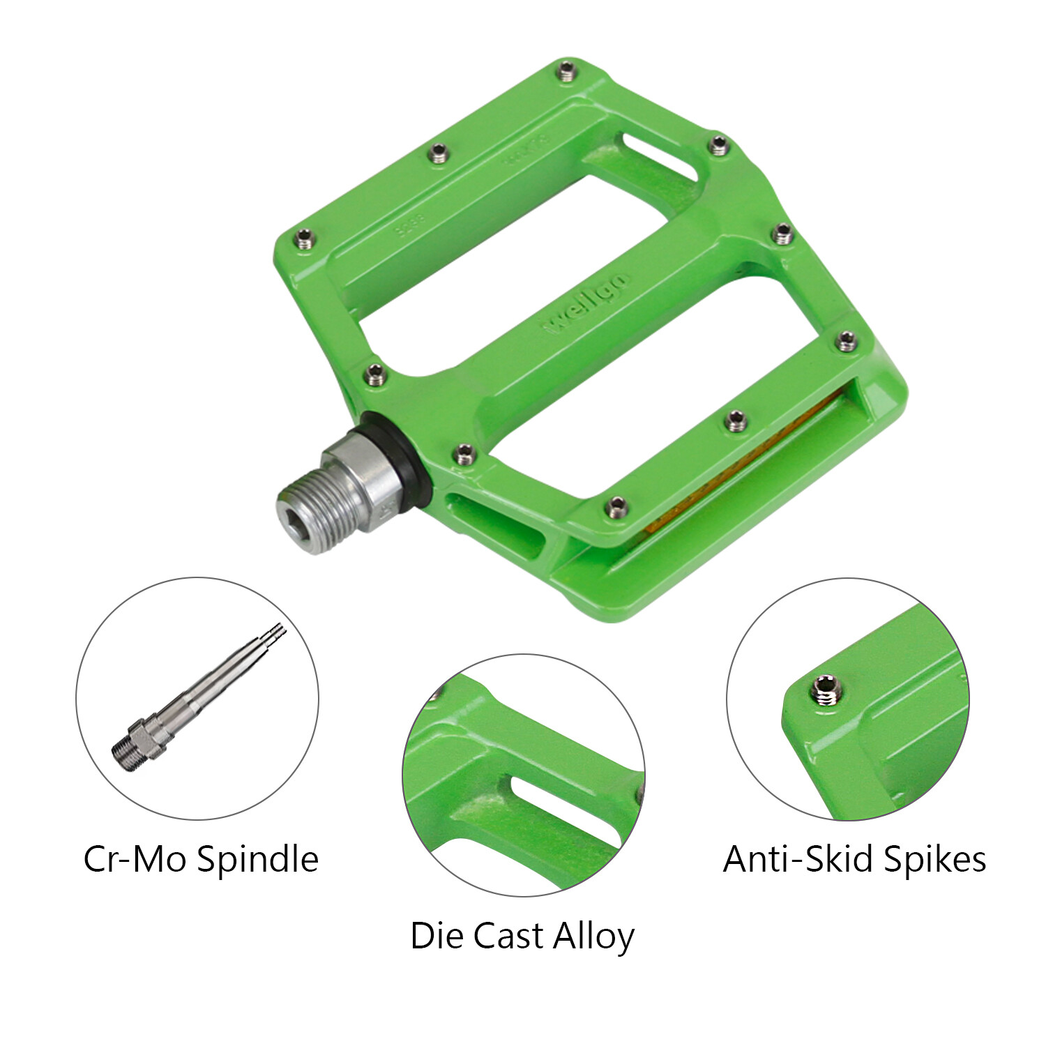 Wellgo B233AL Cr-Mo Spindle 9/16″ DU Sealed Bearing Bicycle Bike Pedals Platform