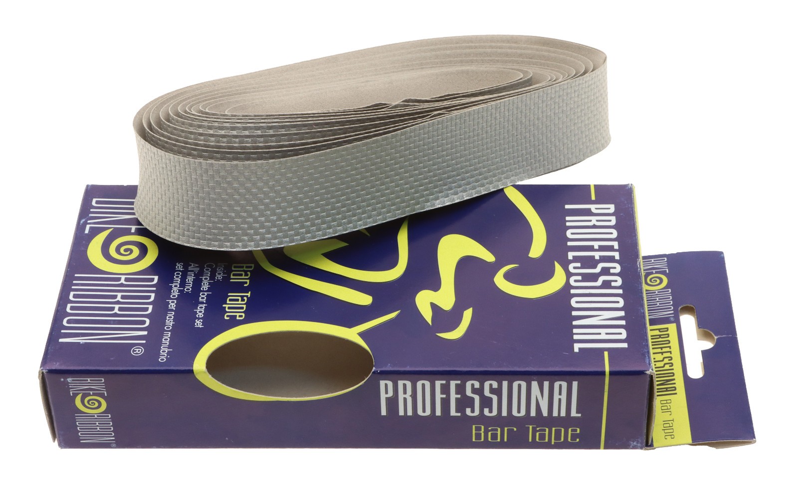 Bike Ribbon Professional Handlebar Tape Foam Silver Weave Faux-Carbon NEW NOS