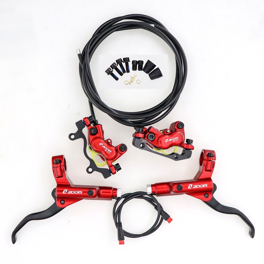 ZOOM E-Bike Hydraulic Disc Brakes 4-Piston Caliper Power-Off HB-876E MTB Brake