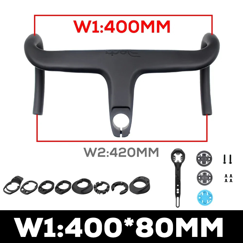 Carbon Fiber Bicycle Integrated Nternal Cable Handlebar with Spacers and Mount