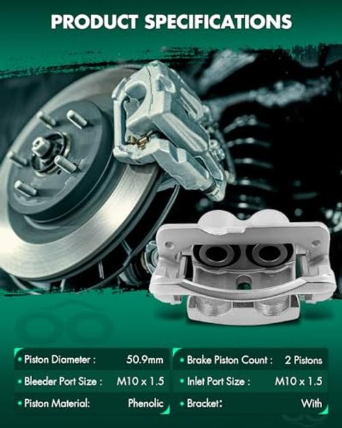 18-B4728 Front Right/Rear Left Brake Caliper w/Bracket For Cadillac For