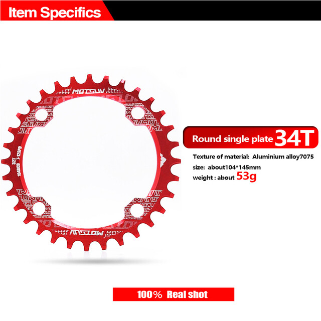 MOTSUV 104BCD Round Narrow Wide Chainring MTB Bike 32T 34T 36T 38T Crankset