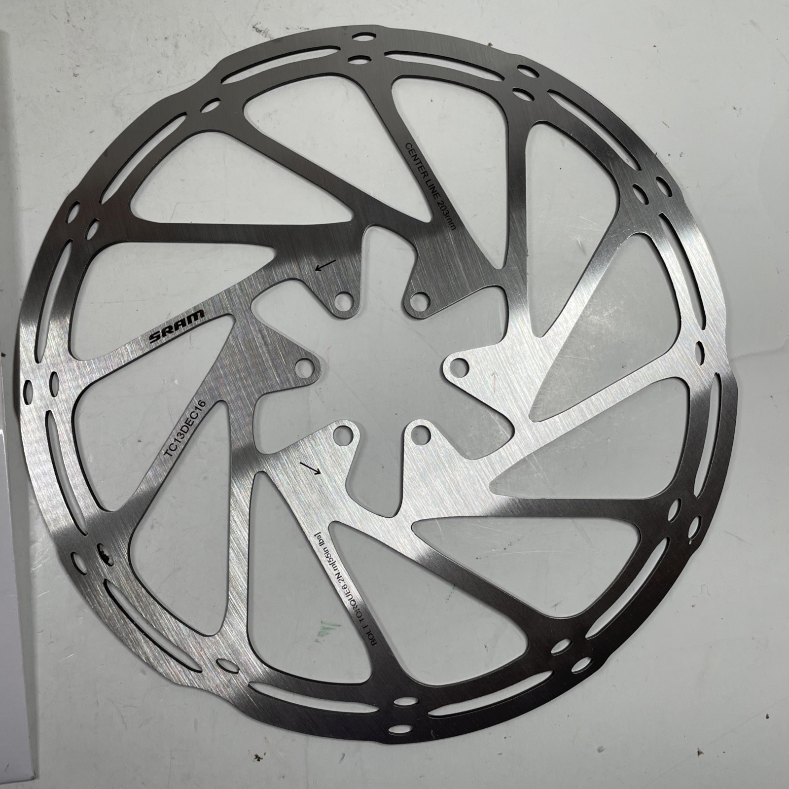 CenterLine 6-Bolt Disc Rotor – SRAM CenterLine Disc Brake Rotor – 203mm, 6-Bolt,