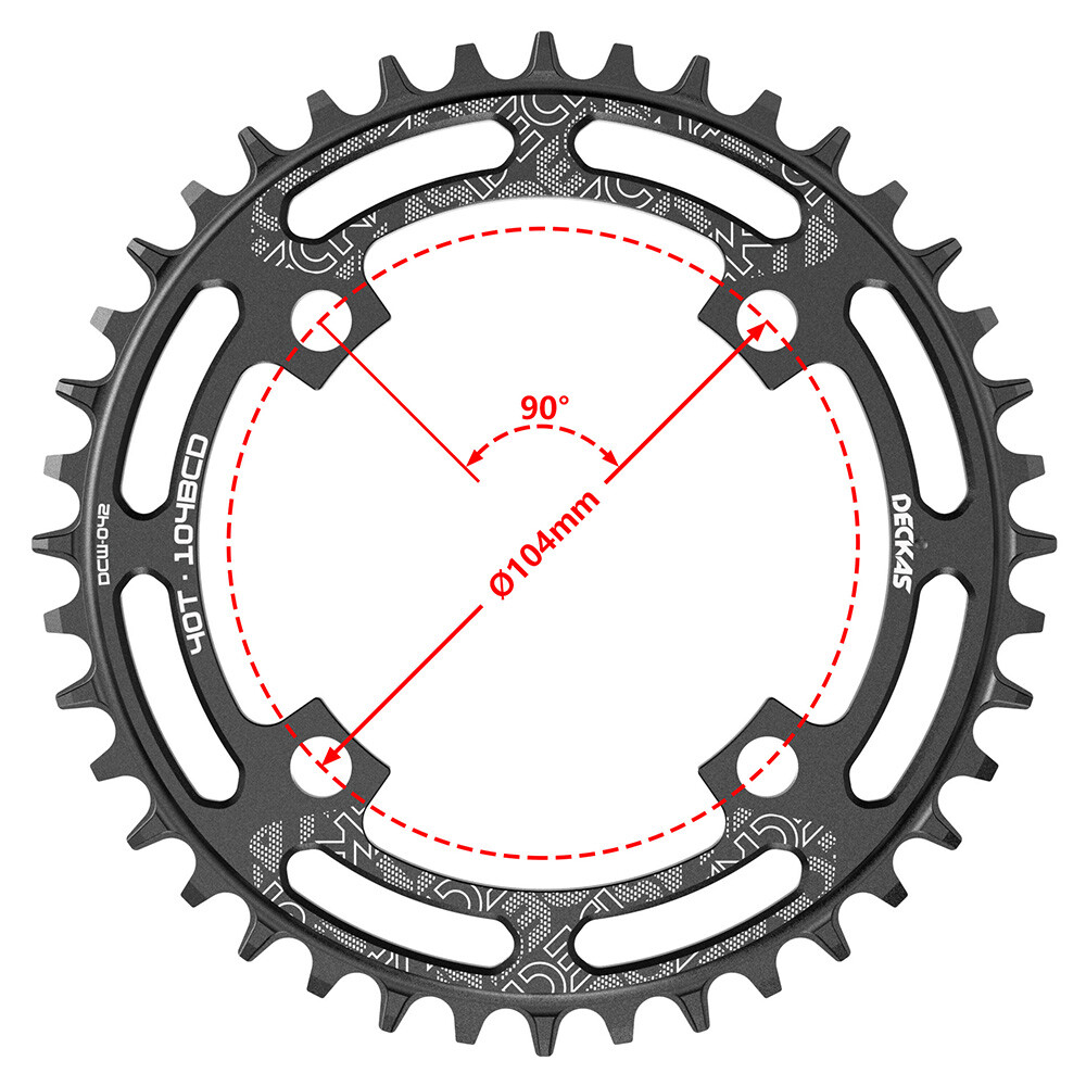 DECKAS 104BCD MTB Round Oval Narrow Wide Chainring 30 32 38 46 48 52T Chainwheel