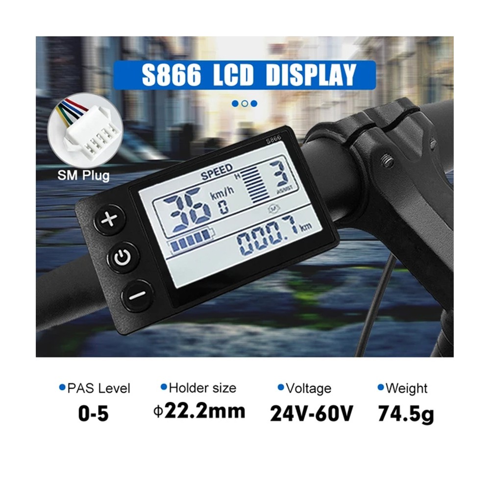 Ebike Display S866 S900 GD01 UKC1 UKC3 – SM/WP Plug LCD SUK