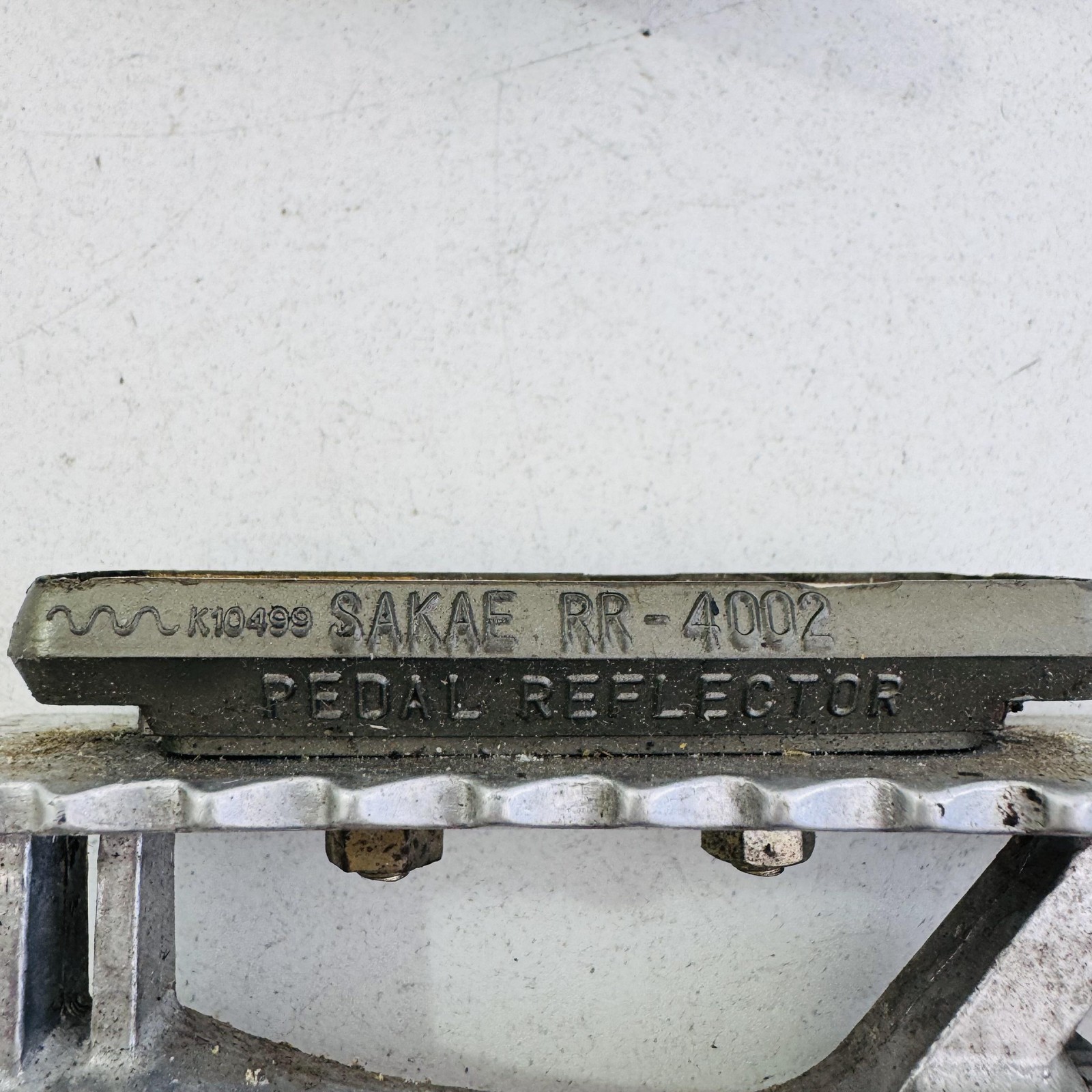 Vintage Sakae RR-4002 Platform Bike Pedals Pair 9/16 in Silver Reflectors A81