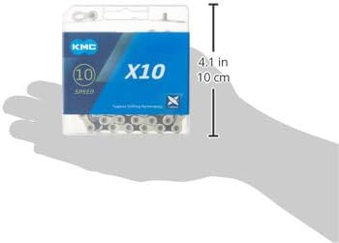 X10-116L, NP/BK 10 Speed Bicycle Chain, Silver, 0.5 Inches X 0.39 Inches (014)