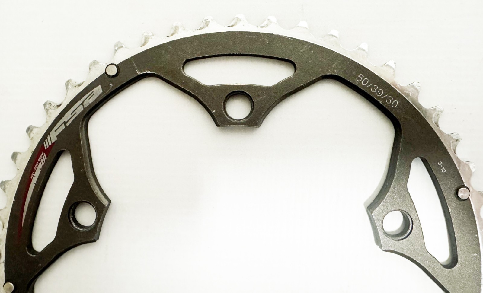 FSA 50-Tooth 130 bcd S-10 Chainring for 50/39/30 3X10 Spd. Drivetrain – Used