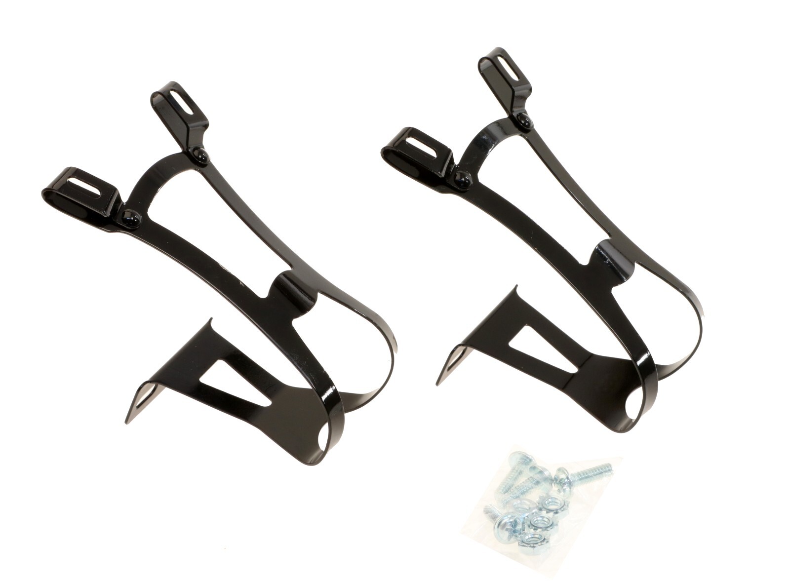 Chien King Dual Gate Single Strap Steel Toe Clips Large Black w/ Bolts Bike NEW