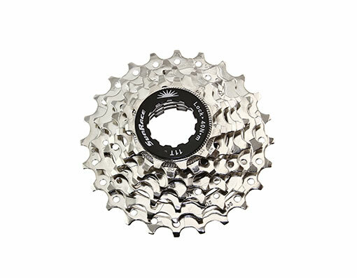 NEW! ABSOLUTE BICYCLE 7 SPEED CASSETTE 11/24T INDEX NICKEL SUN RACE.