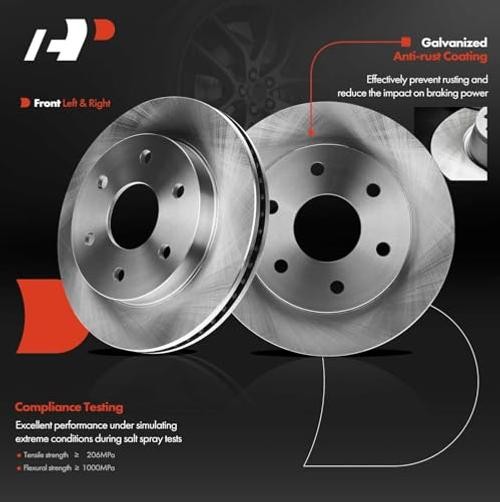 12.01 Inch (305mm) Disc Brake Rotors, 2-Pack | Compatible with Front Vented