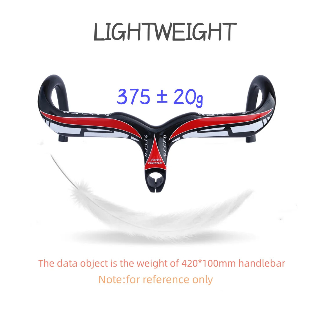 Carbon Fiber Road Bicycle Integrated Handlebar with Stem Reach 89mm Drop 130mm