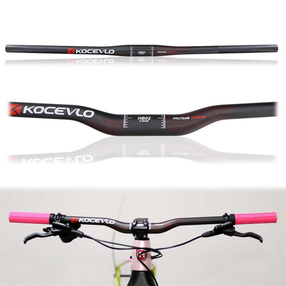 Carbon Fiber Mountain Bike Handlebar XC Bicycle Flat Bar Rise Bar 31.8*600-760mm